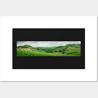 Panoramic view on Val d'Orcia, Tuscany Posters and Art